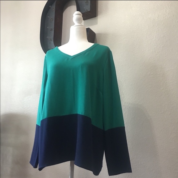 Daniel Cremieux Long Sleeve Color Block Tunic - Picture 2 of 8